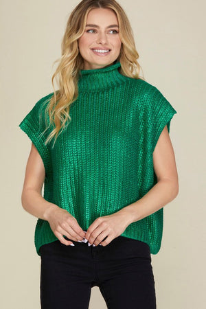 Suéter Metálico Verde