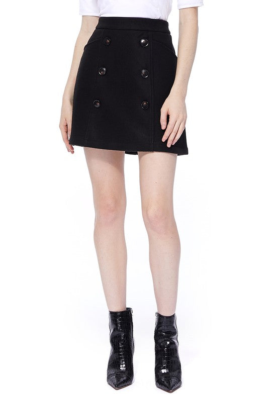 Minifalda negra con botones